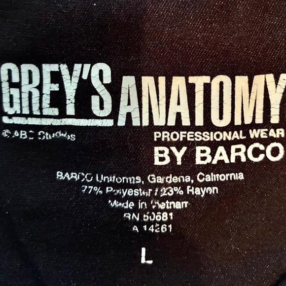 "Grey's Anatomy" scrub top, L, black - Picture 4 of 7